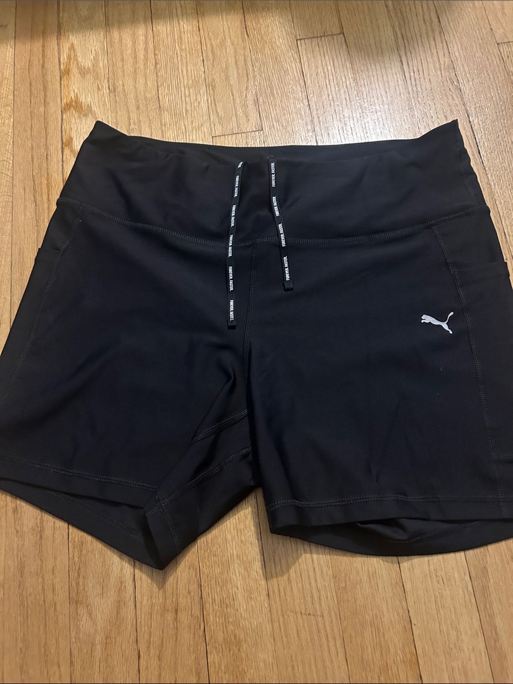 Puma Black Women's Athletic Drawstring Shorts